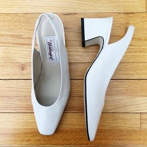 Worthington Vintage White Leather Sling Backs